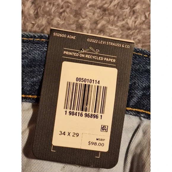 Levis 501 Original Mens Straight Leg Jeans Blue Denim 34x29 NWT Workwear Casual - Picture 7 of 15